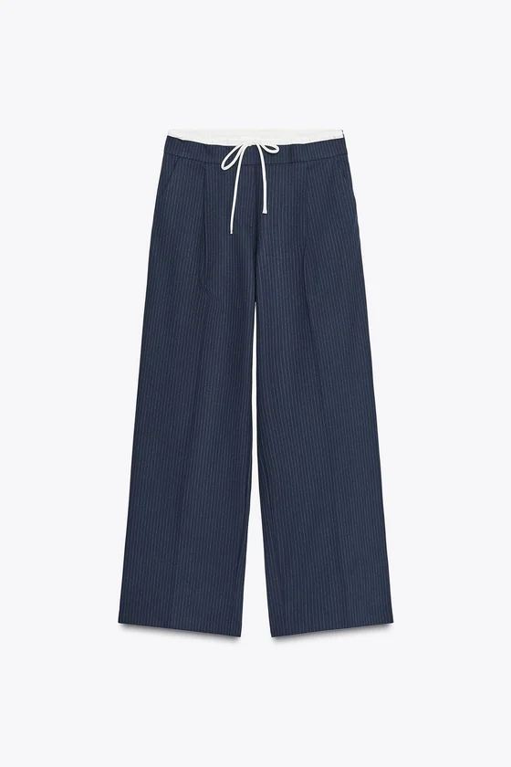 БРЮКИ WIDE LEG С ДВОЙНЫМ ПОЯСОМ