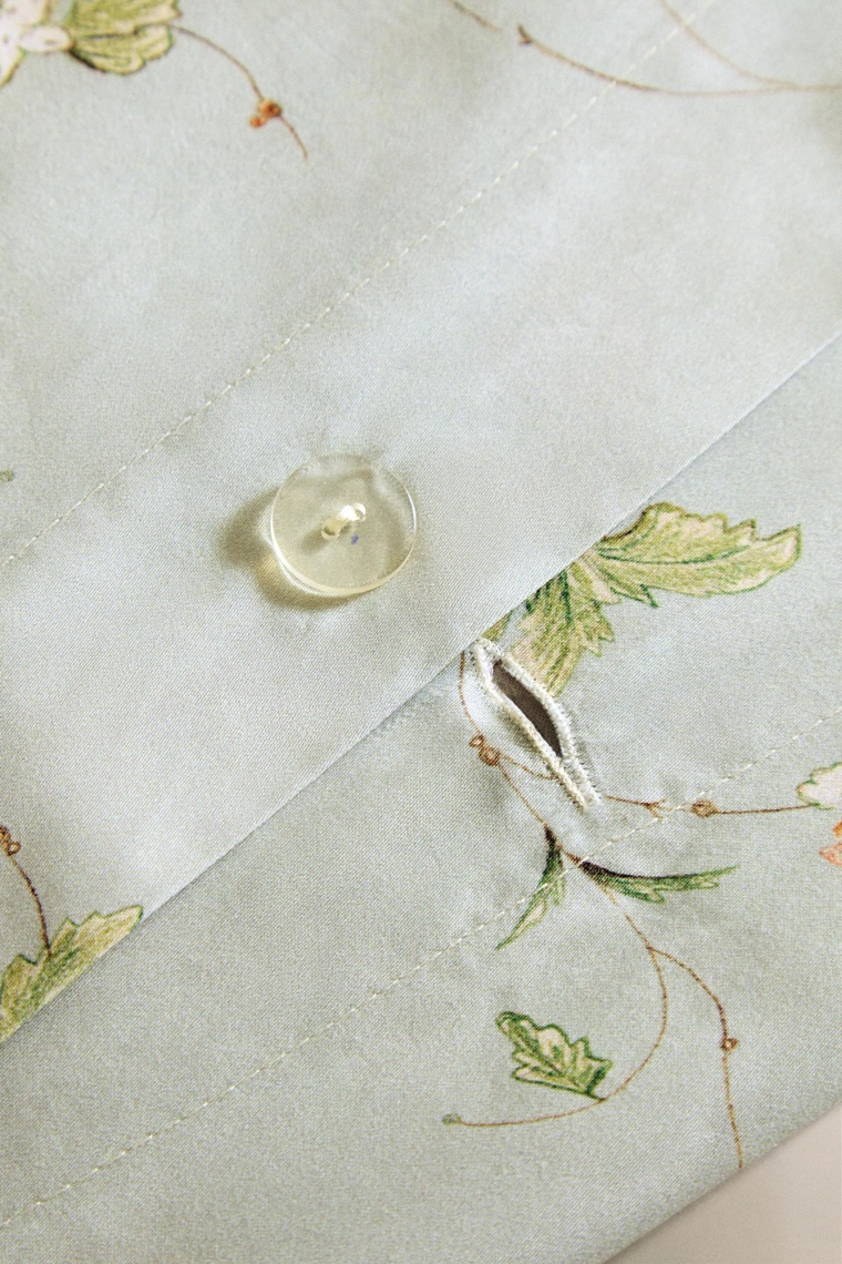 Наволочка из шелка с цветущими ветвями 300 нитей