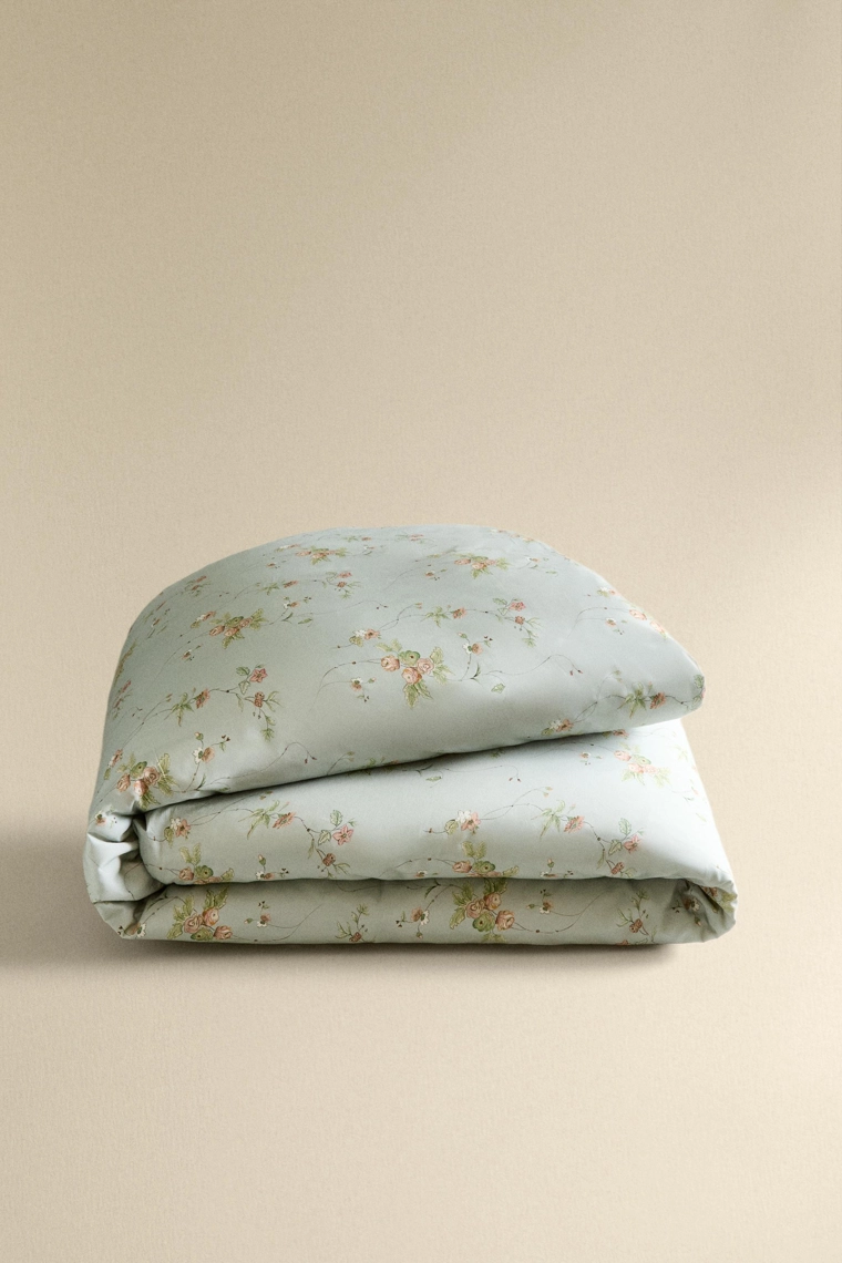 Наволочка из шелка с цветущими ветвями 300 нитей