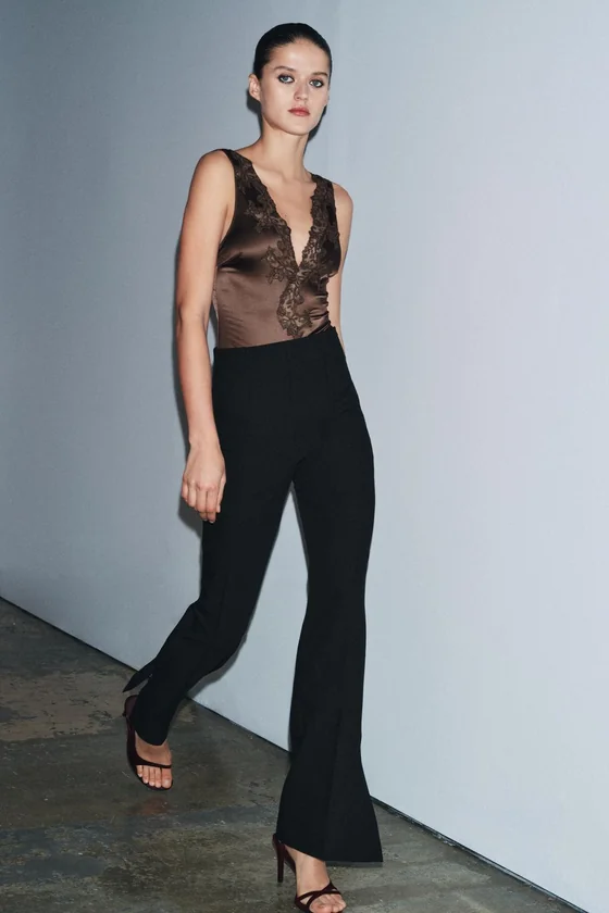 БРЮКИ клёш С РАЗРЕЗАМИ коллекция Zara «ZW»