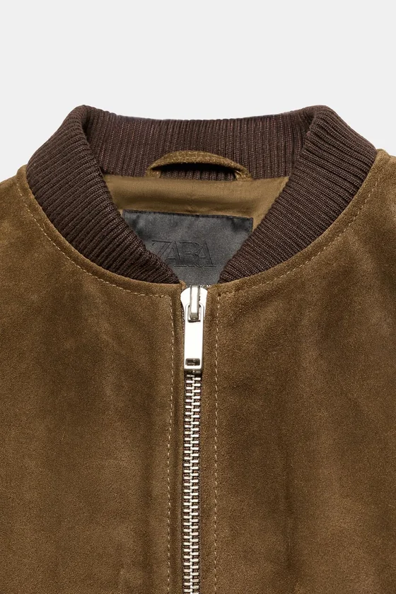 БОМБЕР ИЗ 100% ЗАМШИ — , коллекция Zara «ZW»
