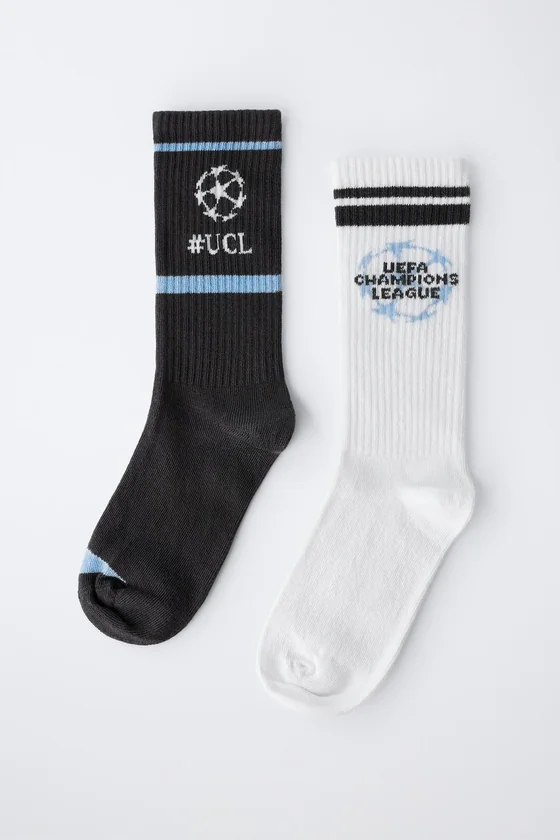 НАБОР ИЗ ДВУХ ВЫСОКИХ НОСКОВ UEFA CHAMPIONS LEAGUE ®