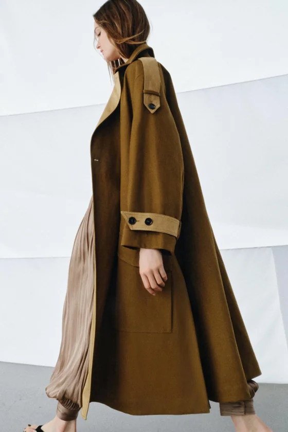 ДЛИННЫЙ КОМБИНИРОВАННЫЙ ТРЕНЧ — коллекция Zara «ZW»