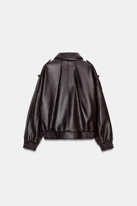 БОМБЕР ИЗ ИСКУССТВЕННОЙ КОЖИ — коллекция Zara «ZW»