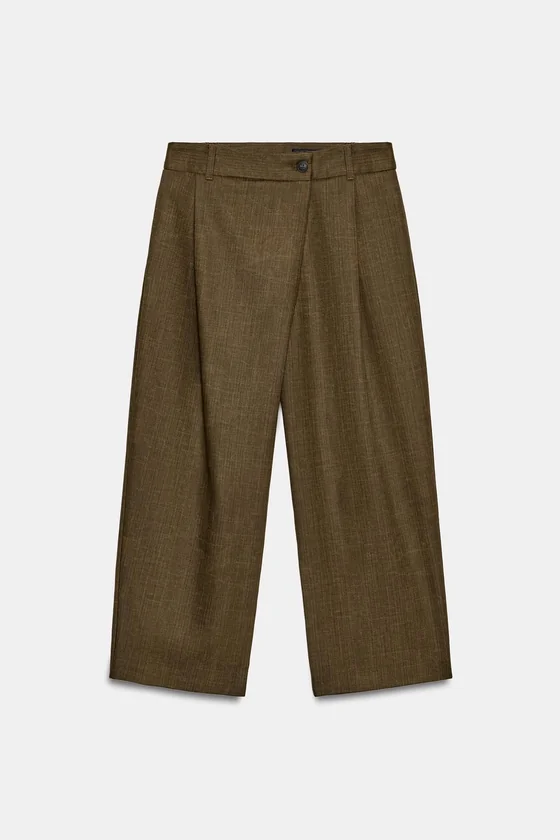 УКОРОЧЕННЫЕ БРЮКИ С ЗАЩИПАМИ — коллекция Zara «ZW»
