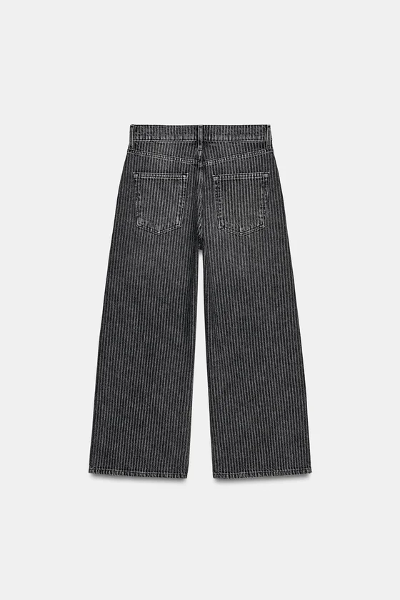 ДЖИНСЫ коллекция Zara «ZW» КЮЛОТЫ СО СРЕДНЕЙ ПОСАДКОЙ В ПОЛОСКУ