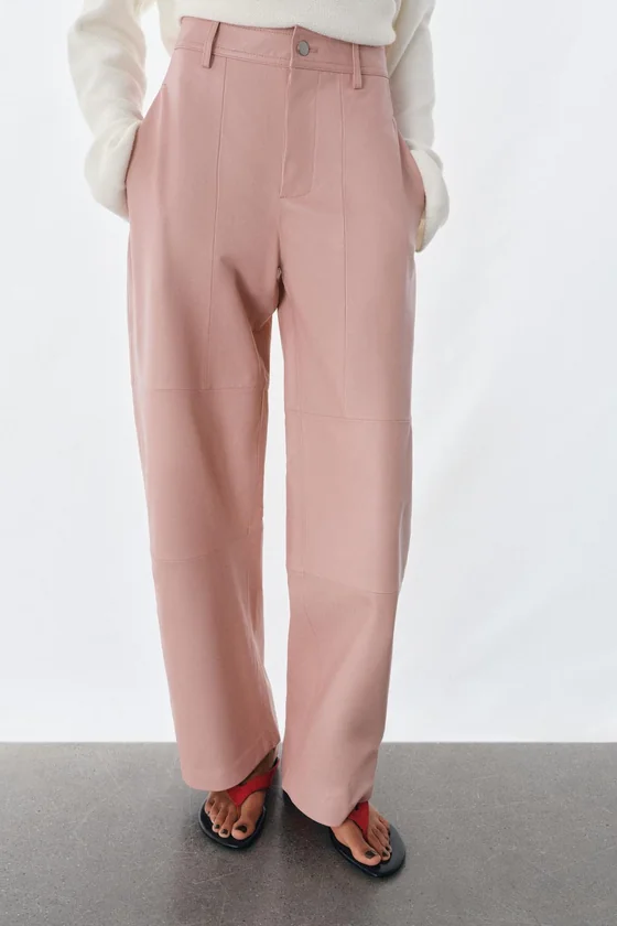 БРЮКИ ИЗ 100% КОЖИ — коллекция Zara «ZW» 