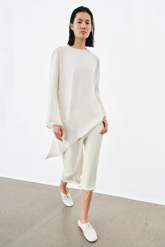 АСИММЕТРИЧНЫЙ АТЛАСНЫЙ ТОП коллекция Zara «ZW»