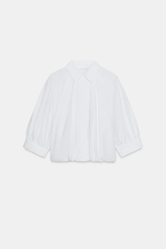 РУБАШКА С ОБЪЕМНЫМИ РУКАВАМИ коллекция Zara «ZW»