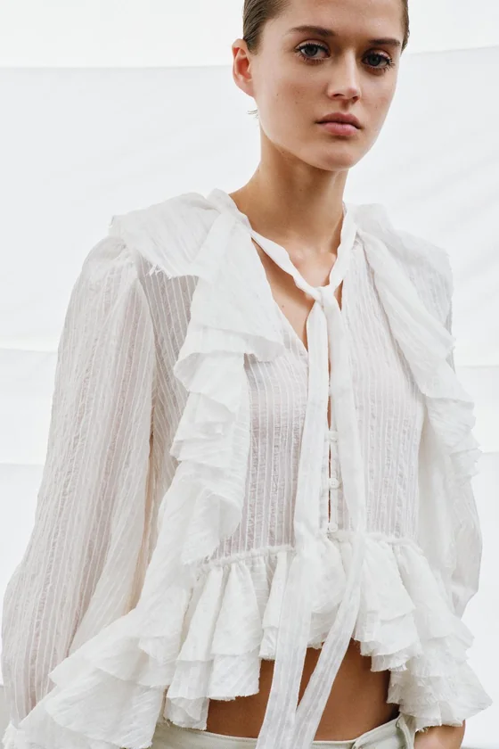 РУБАШКА С ВОЛАНАМИ коллекция Zara «ZW»