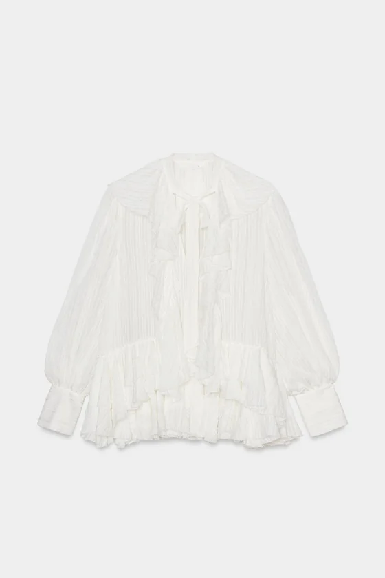 РУБАШКА С ВОЛАНАМИ коллекция Zara «ZW»