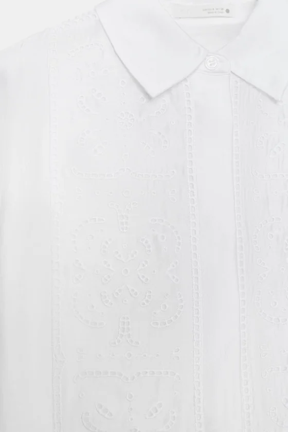 СТРУЯЩАЯСЯ РУБАШКА С ВЫШИВКОЙ — коллекция Zara «ZW»