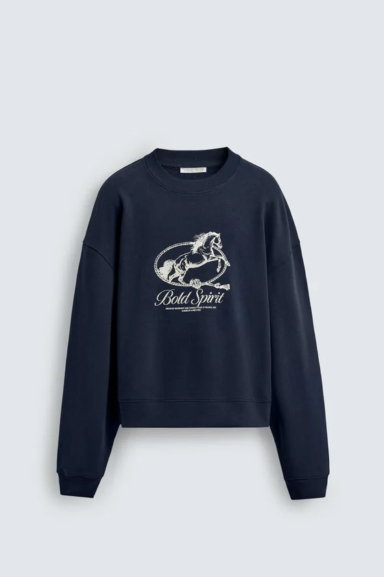 ТОЛСТОВКА CREWNECK С ПРИНТОМ «ЛОШАДЬ»