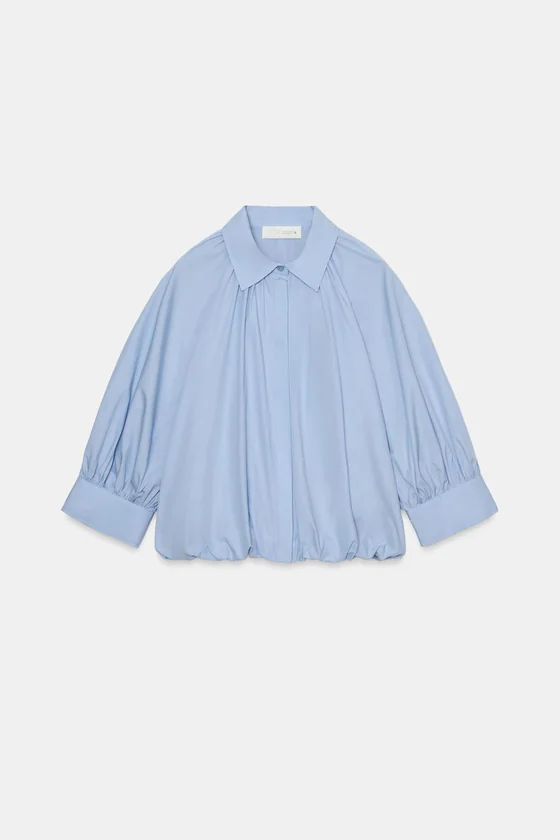 РУБАШКА С ОБЪЕМНЫМИ РУКАВАМИ коллекция Zara «ZW»