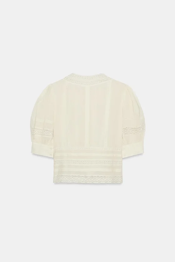РОМАНТИЧНАЯ БЛУЗА С КРУЖЕВОМ — коллекция Zara «ZW»