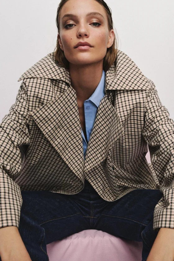 ТРЕНЧ ОВЕРСАЙЗ В КЛЕТКУ — коллекция Zara «ZW»