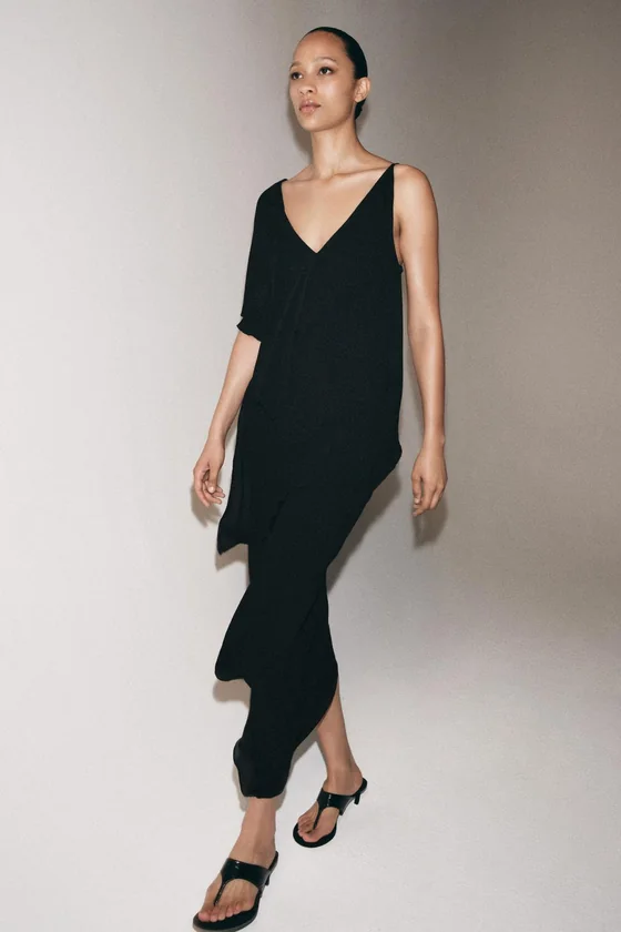 АСИММЕТРИЧНОЕ ПЛАТЬЕ МИДИ — коллекция Zara «ZW»