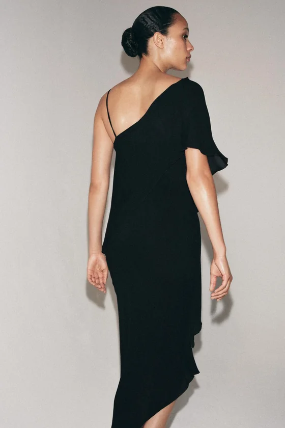 АСИММЕТРИЧНОЕ ПЛАТЬЕ МИДИ — коллекция Zara «ZW»