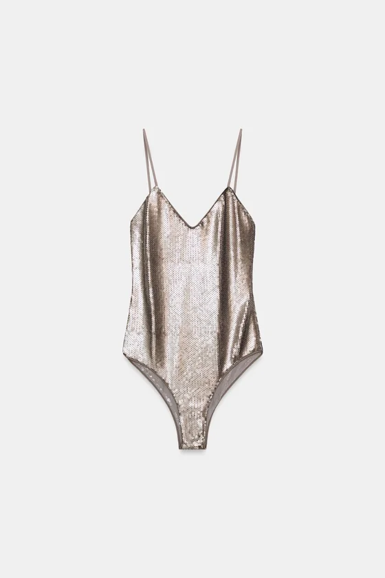 БОДИ С ПАЙЕТКАМИ — коллекция Zara «ZW»