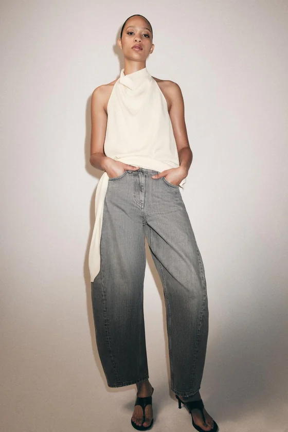 ДЖИНСЫ коллекция Zara «ZW» ANKLE баллон СО СРЕДНЕЙ ПОСАДКОЙ