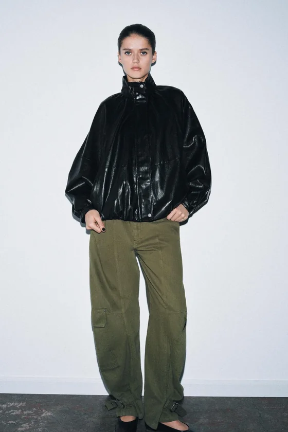 БОМБЕР ИЗ ИСКУССТВЕННОЙ КОЖИ — коллекция Zara «ZW»
