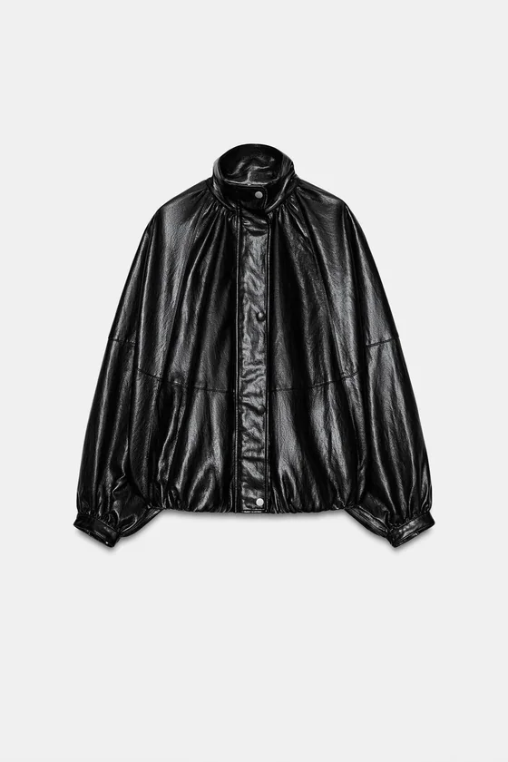 БОМБЕР ИЗ ИСКУССТВЕННОЙ КОЖИ — коллекция Zara «ZW»