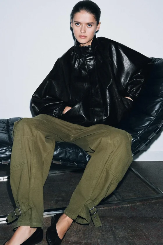 БОМБЕР ИЗ ИСКУССТВЕННОЙ КОЖИ — коллекция Zara «ZW»