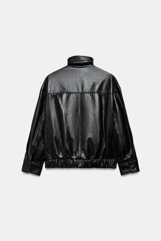 КОЖАНАЯ КУРТКА С КАРМАНАМИ — коллекция Zara «ZW» лимитированная серия