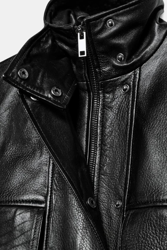 КОЖАНАЯ КУРТКА С КАРМАНАМИ — коллекция Zara «ZW» лимитированная серия