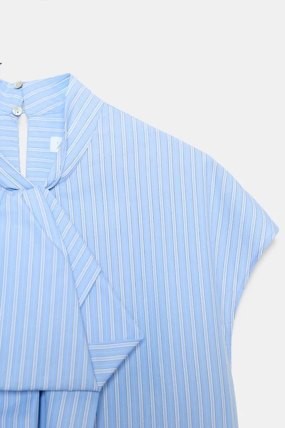 РУБАШКА В ПОЛОСКУ С ЗАВЯЗКАМИ — коллекция Zara «ZW»