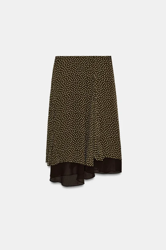 ЮБКА АСИММЕТРИЧНОГО КРОЯ В ГОРОШЕК — коллекция Zara «ZW»