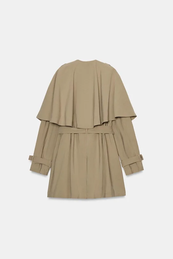 КОРОТКИЙ СТРУЯЩИЙСЯ ТРЕНЧ — коллекция Zara «ZW»