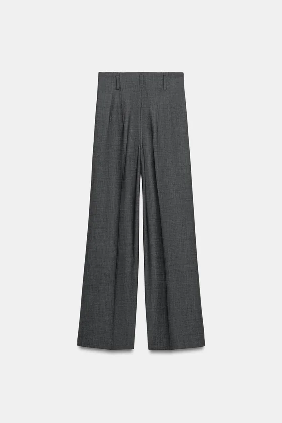 БРЮКИ ИЗ ШЕРСТИ С ВЫСОКОЙ ПОСАДКОЙ — коллекция Zara «ZW»