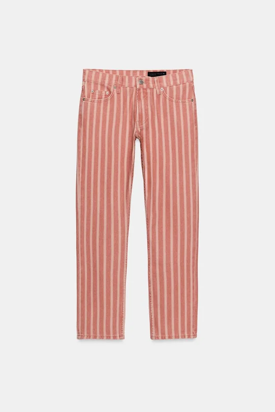 ДЖИНСЫ  СО СРЕДНЕЙ ПОСАДКОЙ И ПОЛОСКАМИ — коллекция Zara «ZW»