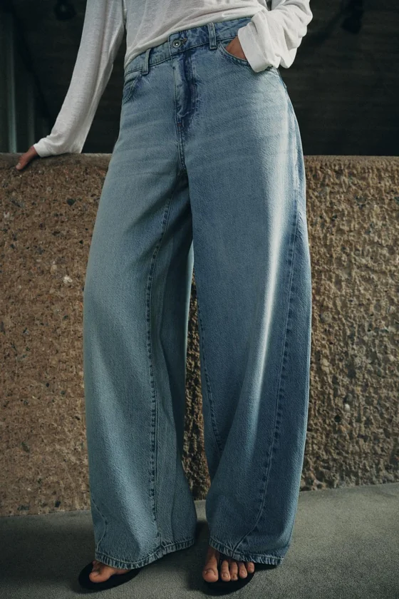 ДЖИНСЫ коллекция Zara «ZW» LOOSE  СО СРЕДНЕЙ ПОСАДКОЙ