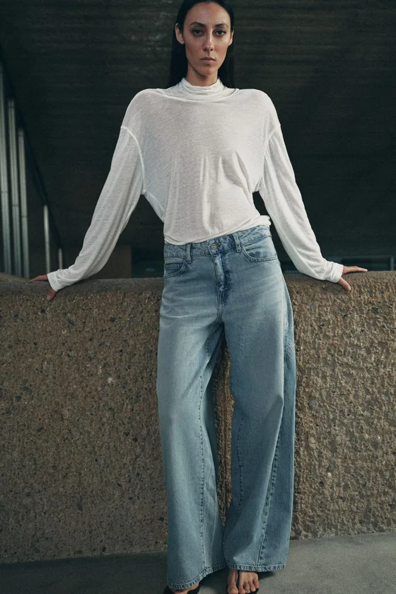 ДЖИНСЫ коллекция Zara «ZW» LOOSE  СО СРЕДНЕЙ ПОСАДКОЙ