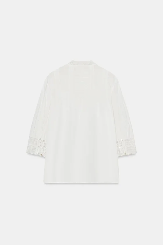 БЛУЗА С ВЫШИВКОЙ — коллекция Zara «ZW»