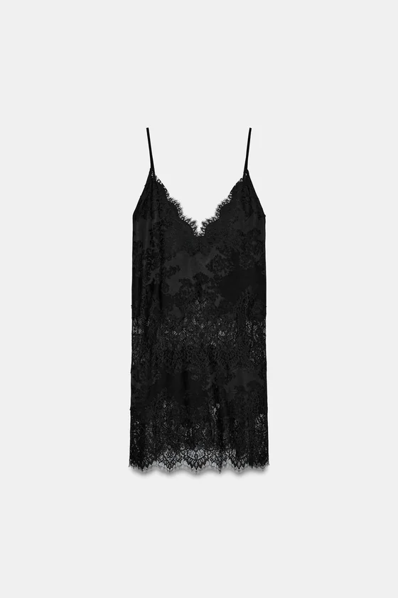 ДЛИННЫЙ КРУЖЕВНОЙ ТОП — коллекция Zara «ZW»