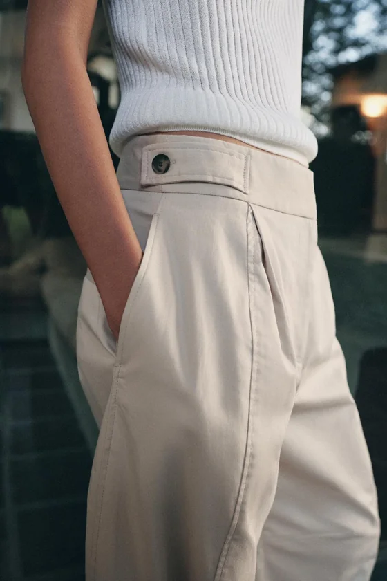 БРЮКИ ЧИНОС С ХЛЯСТИКАМИ — коллекция Zara «ZW»