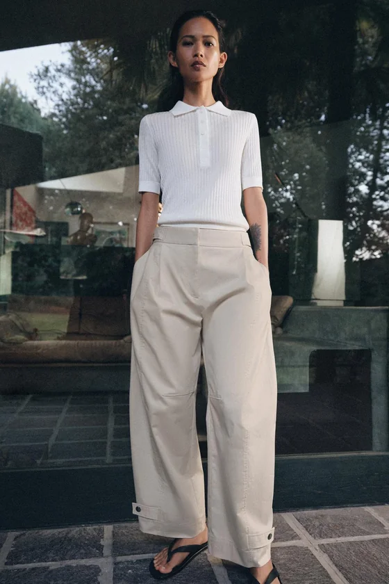 БРЮКИ ЧИНОС С ХЛЯСТИКАМИ — коллекция Zara «ZW»