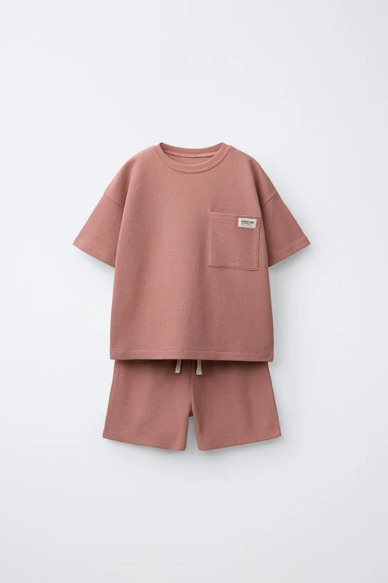 Пижама с махровыми манжетами zara для детей 1 1/2-6 лет