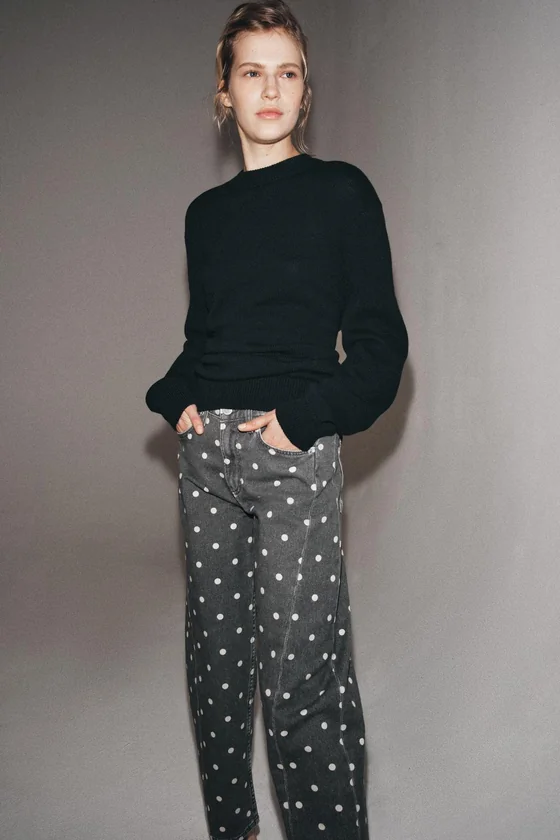 ДЖИНСЫ коллекция Zara «ZW» ANKLE  СО СРЕДНЕЙ ПОСАДКОЙ И ГОРОШКОМ