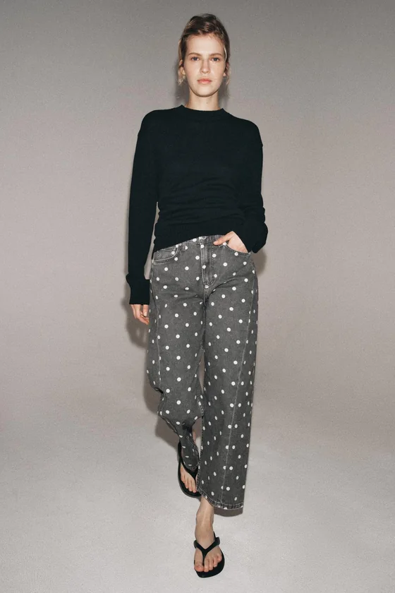 ДЖИНСЫ коллекция Zara «ZW» ANKLE  СО СРЕДНЕЙ ПОСАДКОЙ И ГОРОШКОМ