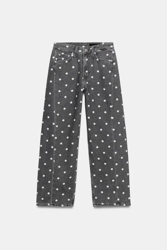 ДЖИНСЫ коллекция Zara «ZW» ANKLE  СО СРЕДНЕЙ ПОСАДКОЙ И ГОРОШКОМ