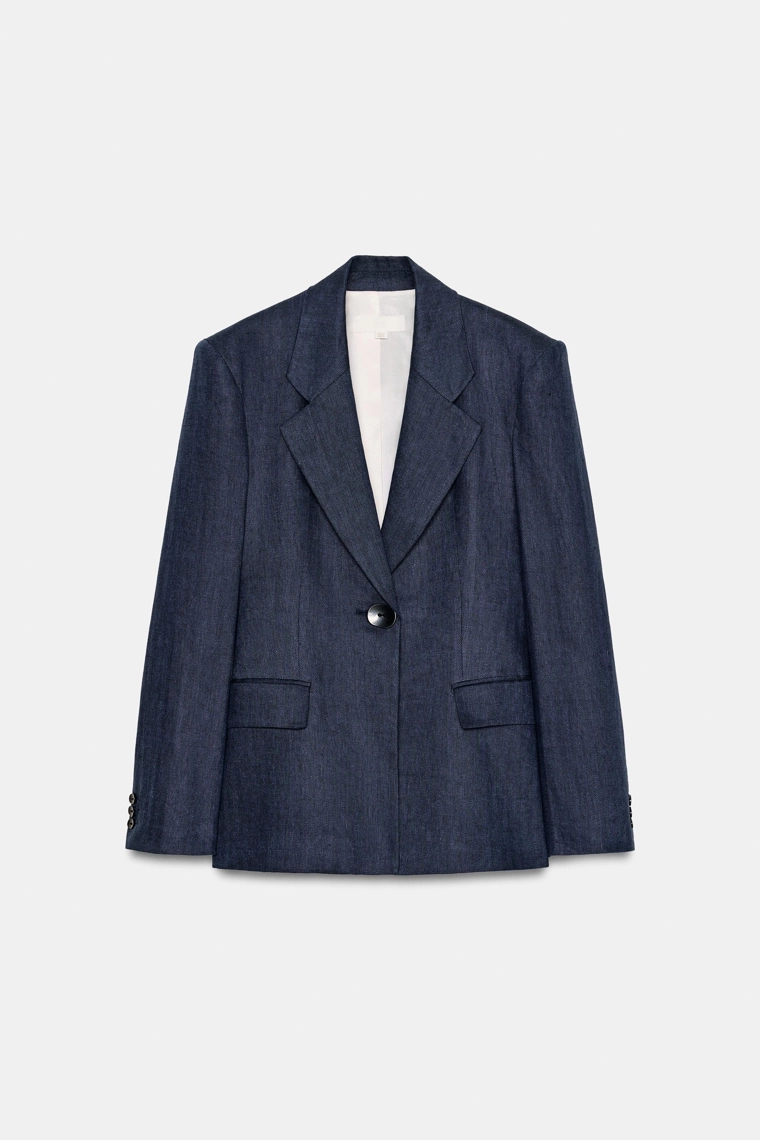 Костюм из узористого льна с узором косичка, zara