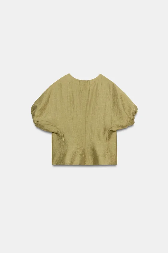 ТОП ИЗ ЛЬНА С ОБЪЕМНЫМИ РУКАВАМИ