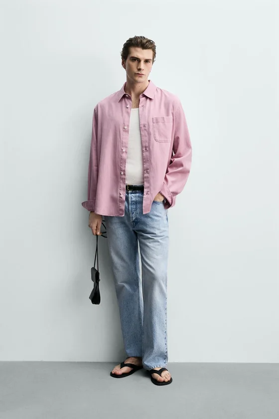 РУБАШКА стандартной посадки ИЗ ЛИОЦЕЛЛА И ХЛОПКА
