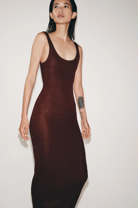Платье миди в стиле рустик