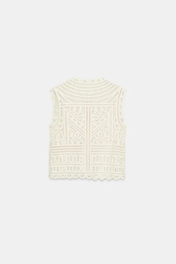 БЛУЗА КРЮЧКОМ — коллекция Zara «ZW»