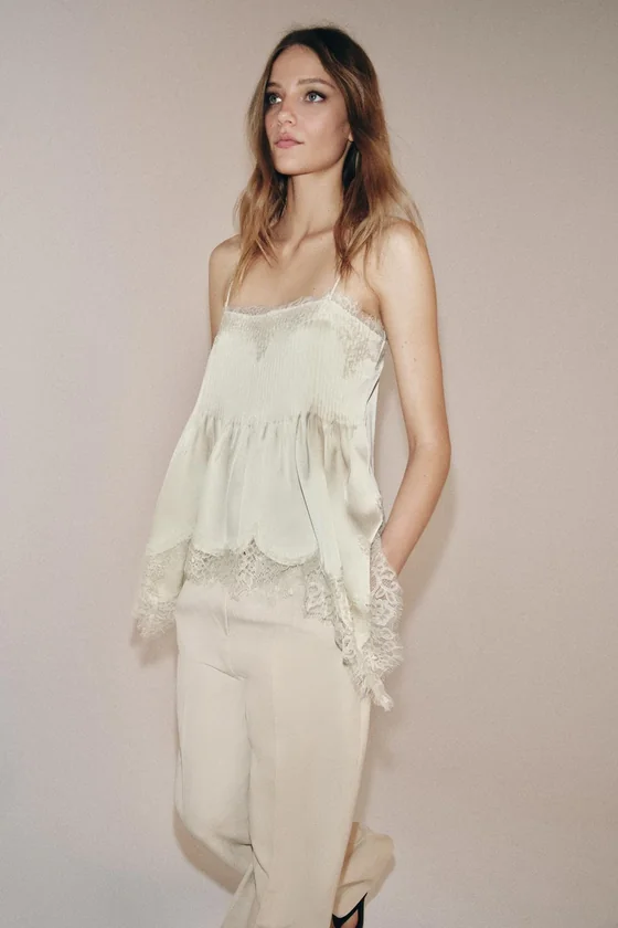 ТОП В БЕЛЬЕВОМ СТИЛЕ С КРУЖЕВОМ — коллекция Zara «ZW»